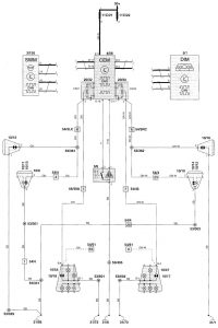 Volvo V70 - wiring diagram - hazard lamps