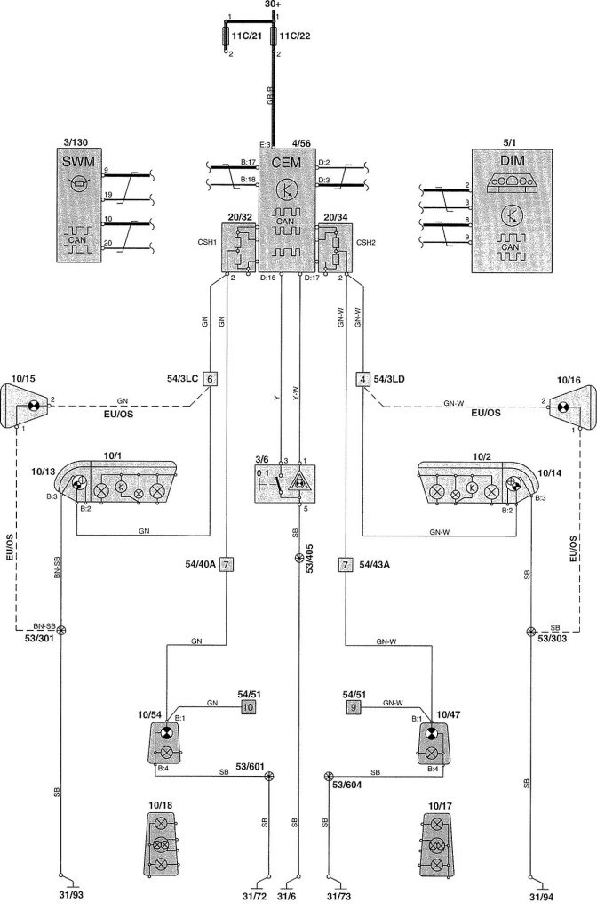 Volvo V70 (2002) – Wiring Diagrams – Warning Lamps - Carknowledge.info