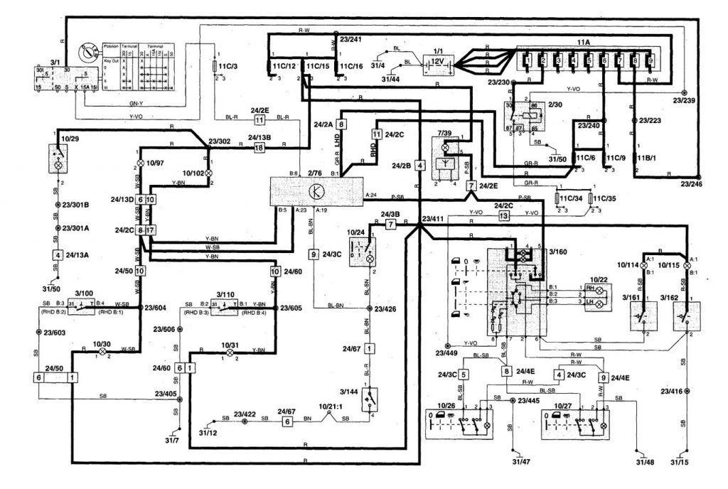 Volvo C70 (1998 2004) wiring diagrams interior lighting