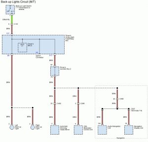 Acura TL - wiring diagram - splice - back up lights circuit (M/T)