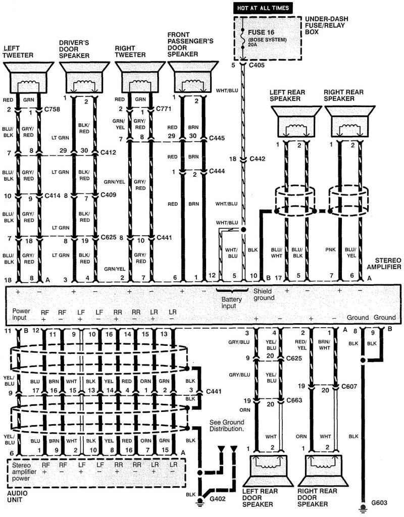 Acura RL (1996 1997) wiring diagrams audio Carknowledge.info