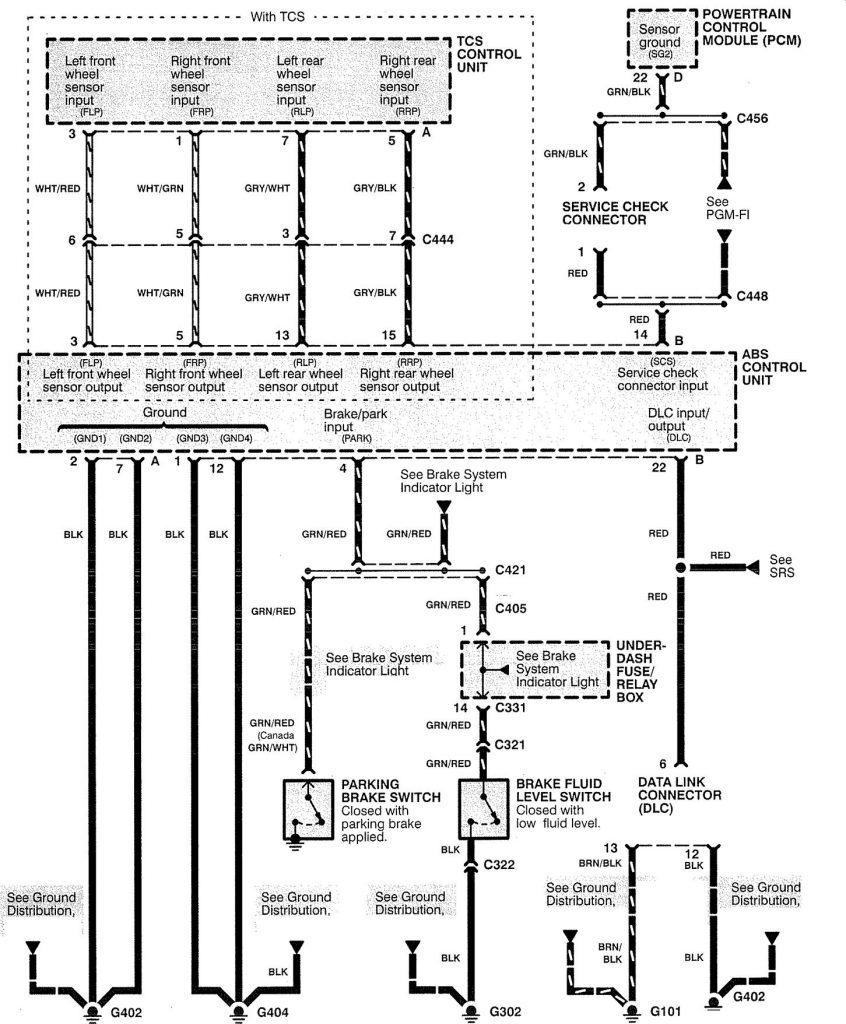 Acura RL (1996 - 1999) - wiring diagrams - brake controls ...