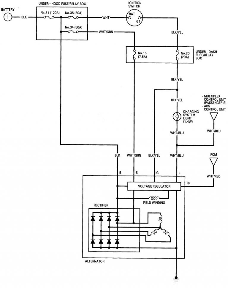 Acura RL (2000 – 2002) – wiring diagrams – charging system ...