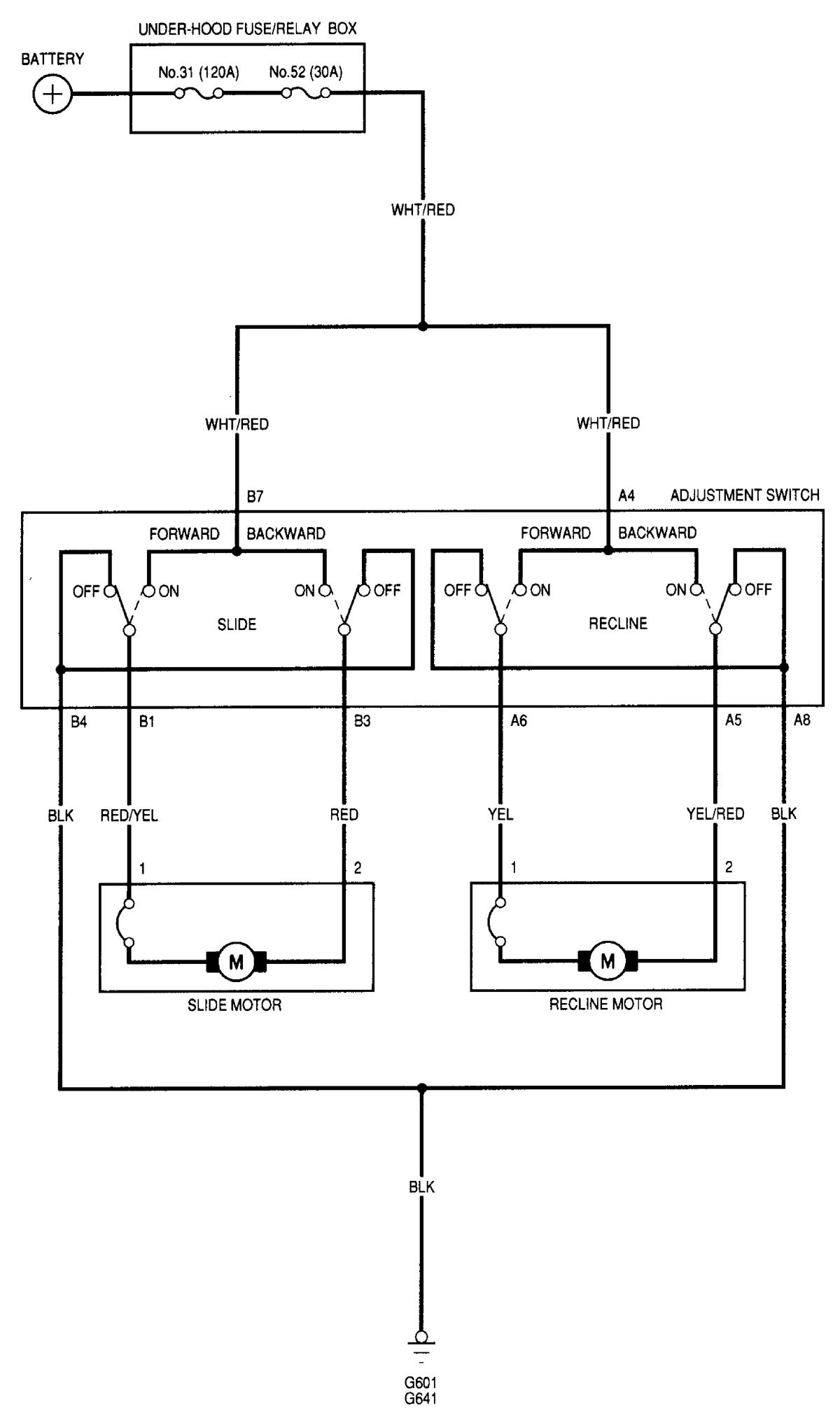 Acura RL (2000 – 2002) – wiring diagrams – power seats - Carknowledge.info