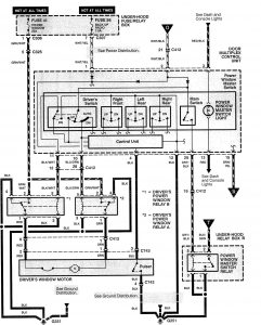 Acura RL - wiring diagram - power windows (part 2)