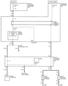 Acura RL - wiring diagram - rear window defogger (part 2)