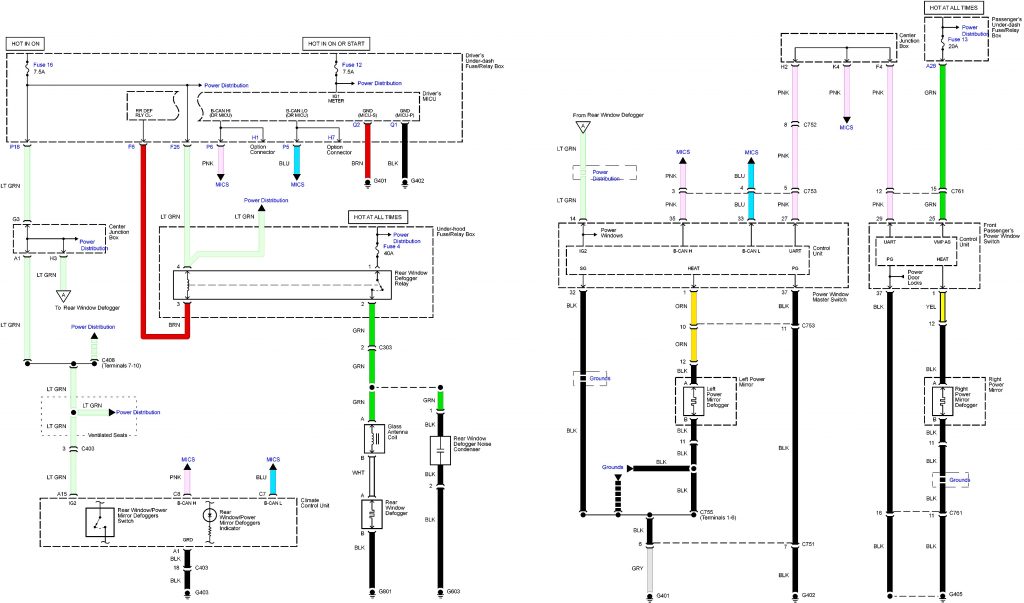 Acura TL (2014) - wiring diagrams - rear window defogger - Carknowledge