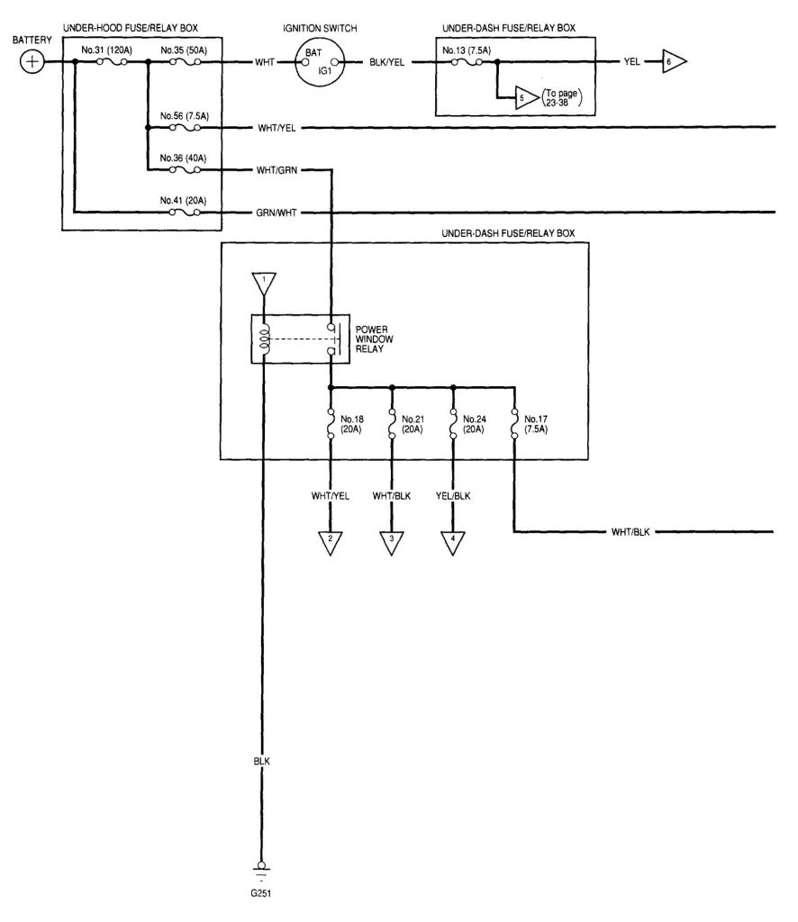 Acura RL (2002) – wiring diagrams – power windows - Carknowledge.info