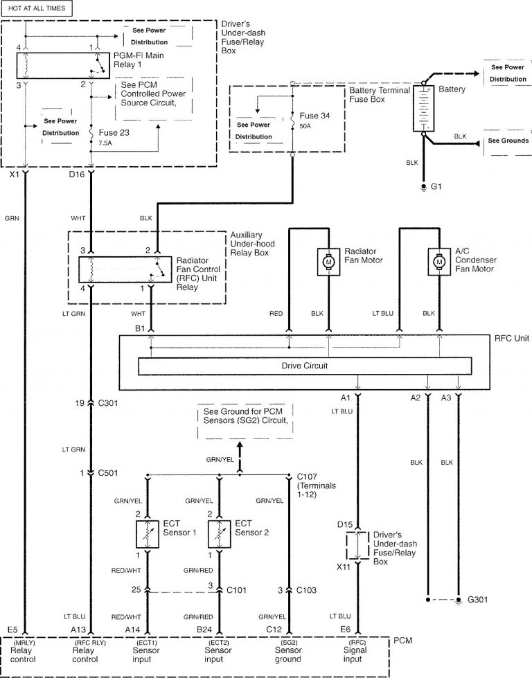 Acura RL (2007 – 2008) – wiring diagrams – cooling fans - Carknowledge.info