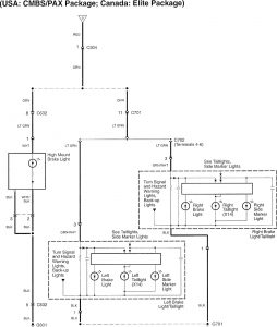 Acura RL - wiring diagram - stop lamp (part 2)