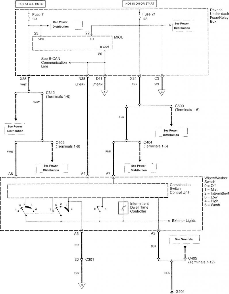 Acura RL (2008) – wiring diagrams – wiper/washer - Carknowledge.info