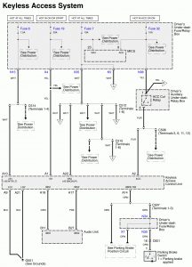 Acura RL - wiring diagram - keyless entry (part 1)