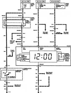 Acura SLX - wiring diagram clock