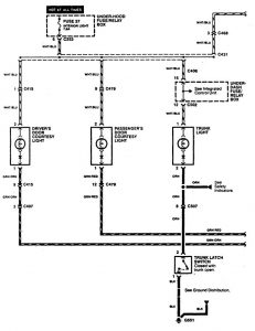 Acura CL - wiring diagram - door lamp (part 1)