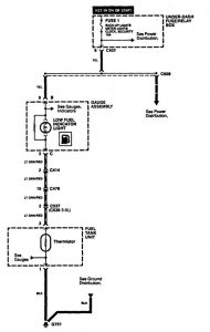 Acura CL - wiring diagram - fuel warning