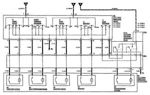 Mercedes 190E - wiring diagram - power seat (part 2)