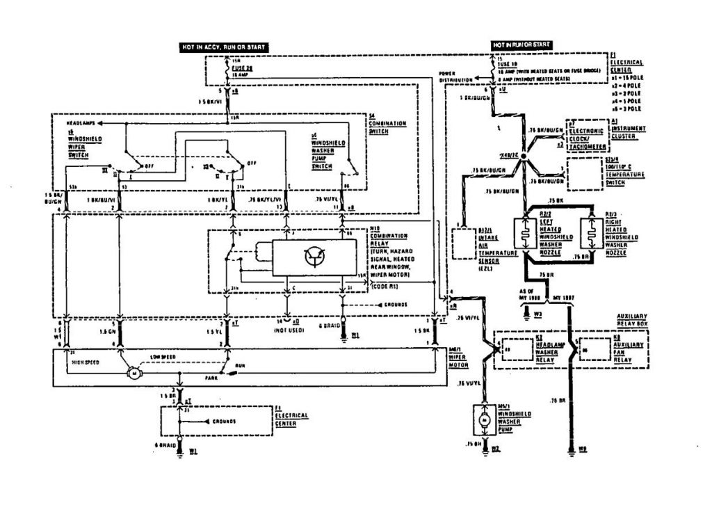 Mercedes-Benz 190E (1991) – wiring diagrams – wiper/washer ...