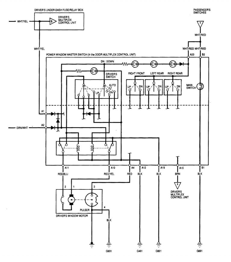 Acura MDX (2001) - wiring diagrams - power windows - Carknowledge.info