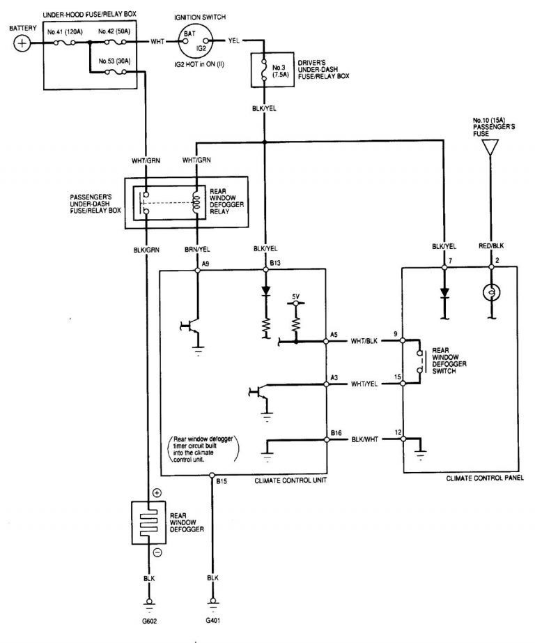 Acura MDX (2001) - wiring diagrams - rear window defogger