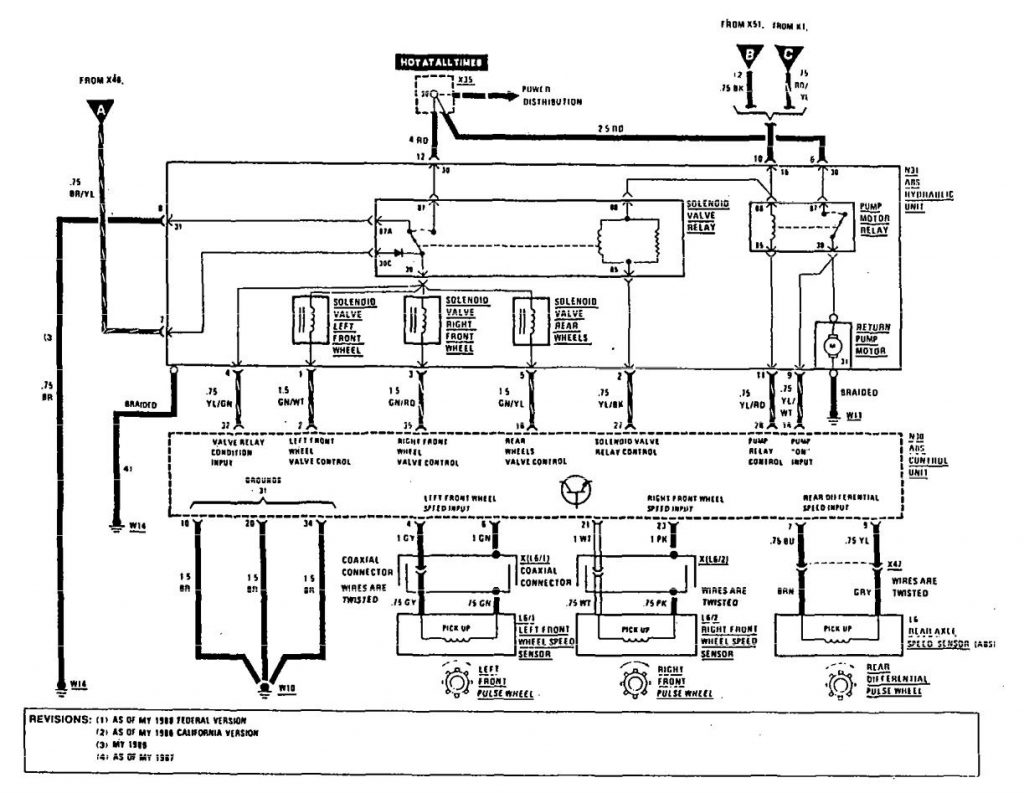 Mercedes-benz 300ce (1990 – 1991) – Wiring Diagrams – Brake Controls 