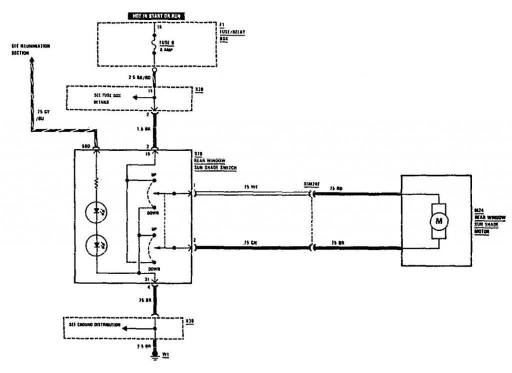 Mercedes-Benz 300E (1990 – 1991) – wiring diagrams – rear window ...