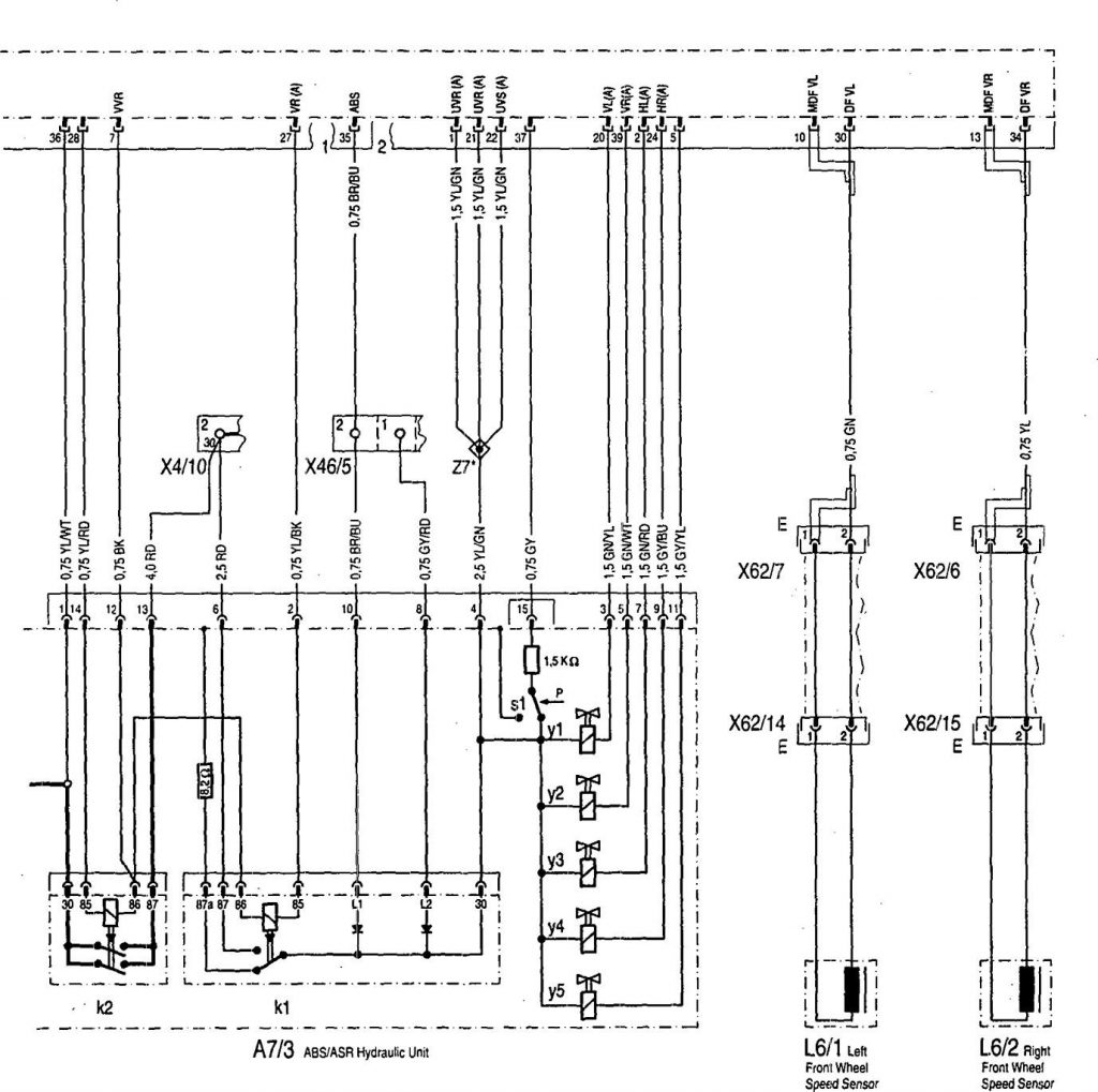 Mercedes-Benz 400SE (1992) – wiring diagrams – ABS - Carknowledge.info