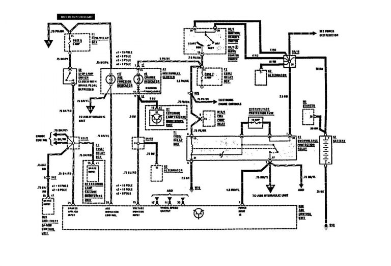 Mercedes-Benz 560SEL (1991) – wiring diagrams – brake controls ...