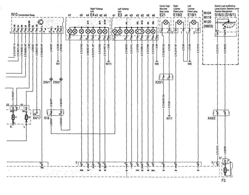 Mercedes-Benz 500SEL (1992 – 1993) – wiring diagrams – exterior ...