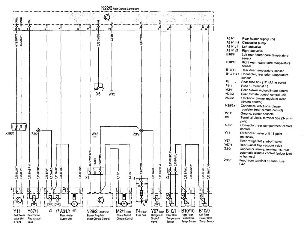 Mercedes-Benz 500SEL (1992 – 1993) – wiring diagram – HVAC Controls ...