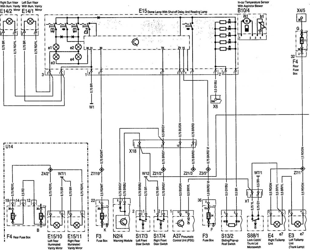 Mercedes-Benz 600SEL (1992 – 1993) – wiring diagrams – interior ...