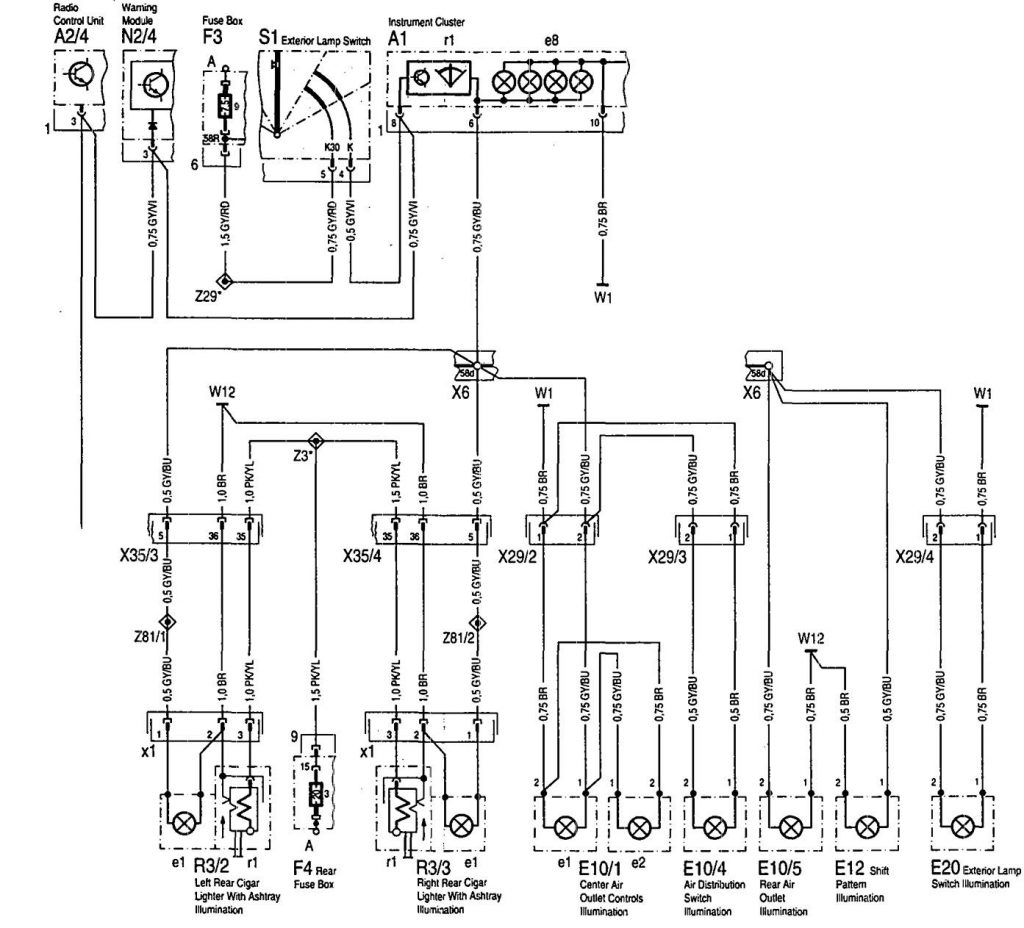 Mercedes-Benz 500SEL (1992 – 1993) – wiring diagrams – interior ...