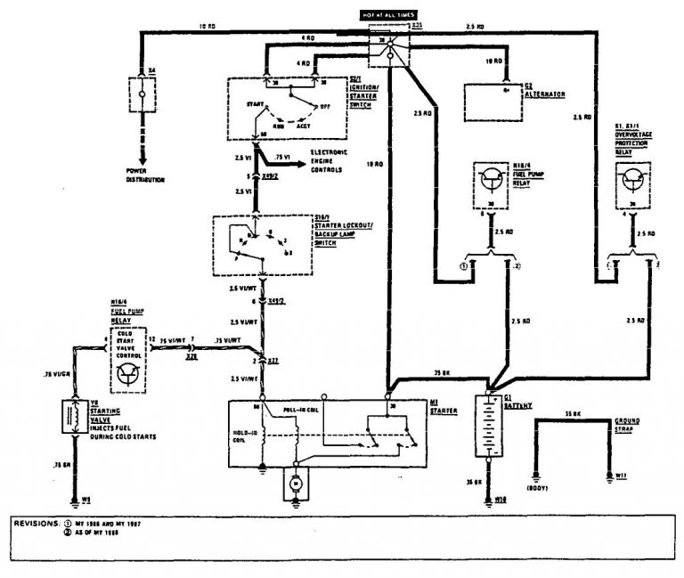 Mercedes-Benz 300SE (1990 – 1991) – wiring diagrams – starting ...