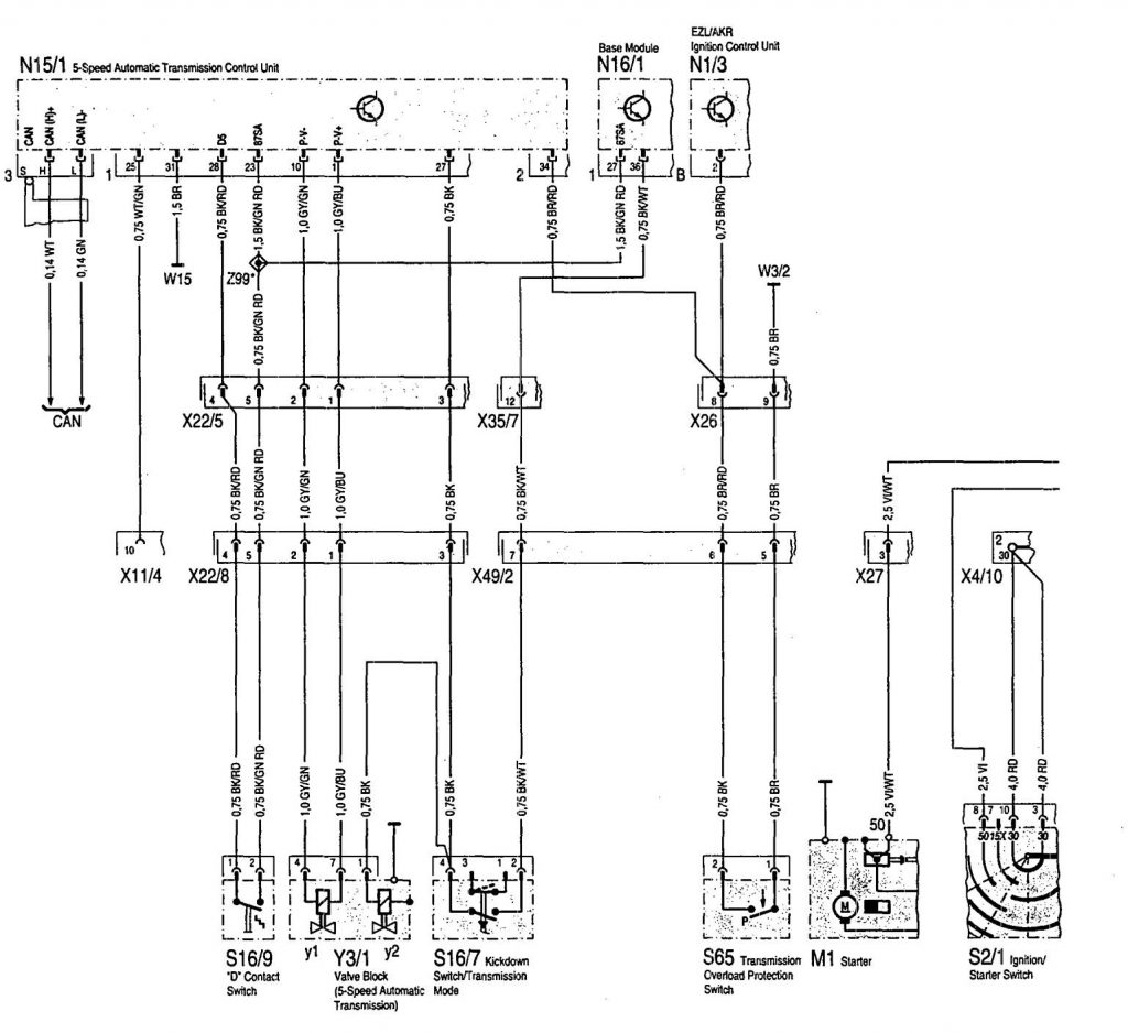 Mercedes-Benz 300SE (1992 – 1993) – wiring diagrams – transmission ...