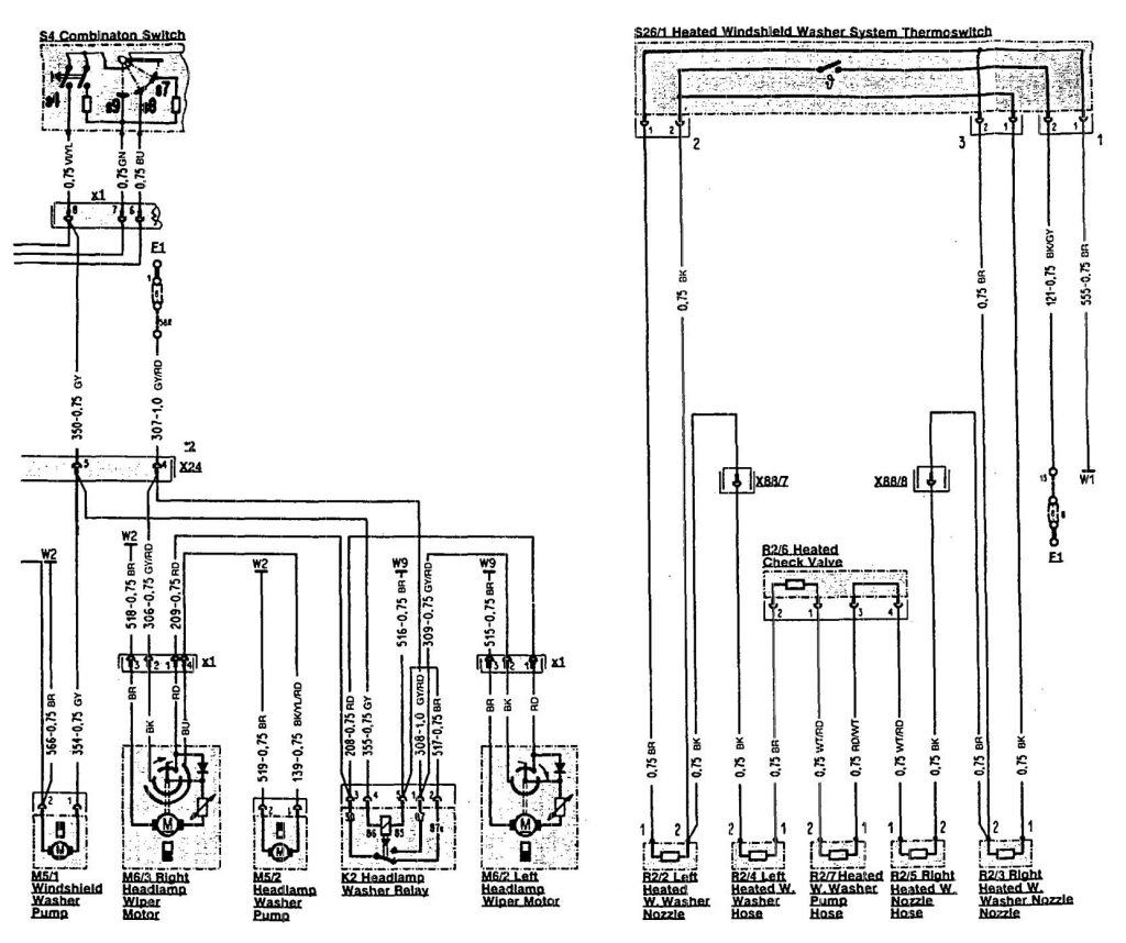 MercedesBenz 300SL (1990 1993) wiring diagrams heated windshield