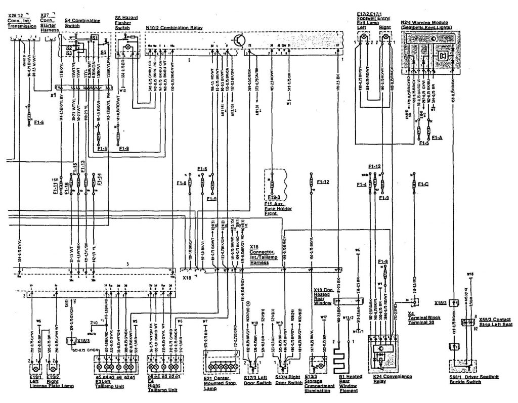 Mercedes-Benz 300SL (1990 - 1993) - wiring diagrams - horn