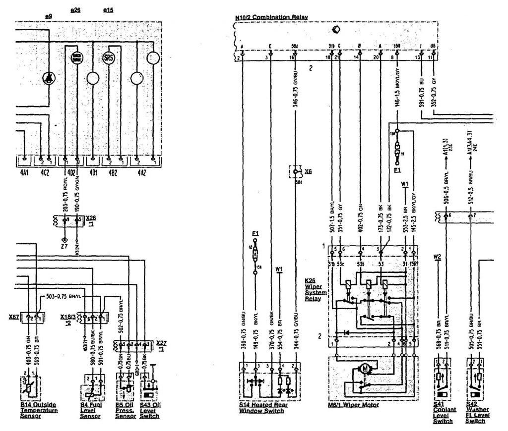 Mercedes-Benz 300SL (1990 – 1993) – wiring diagrams – wiper/washer ...