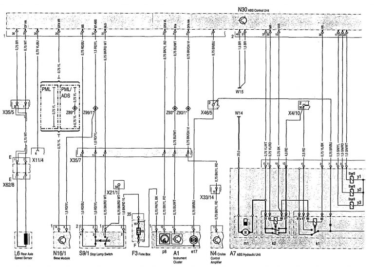 Mercedes-Benz 300SD (1992) – wiring diagrams – ABS - Carknowledge.info