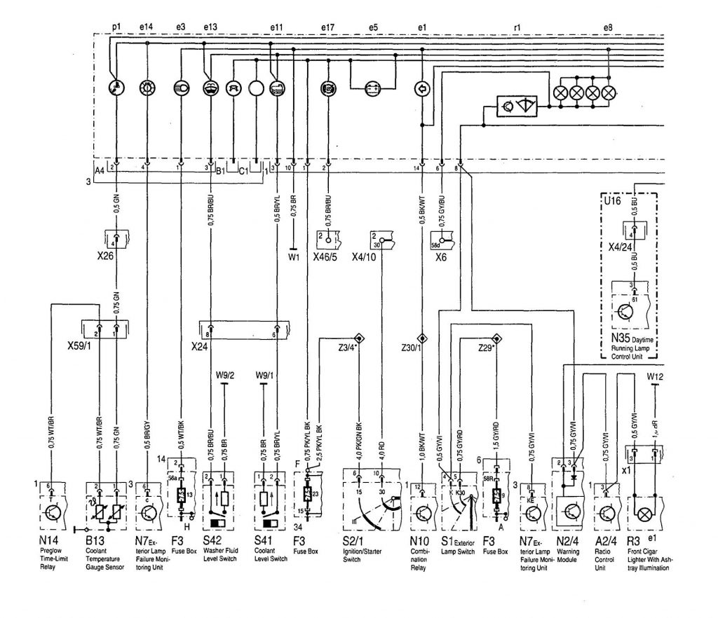 Mercedes-Benz 300SD (1992 – 1993) – wiring diagrams – instrumentation ...