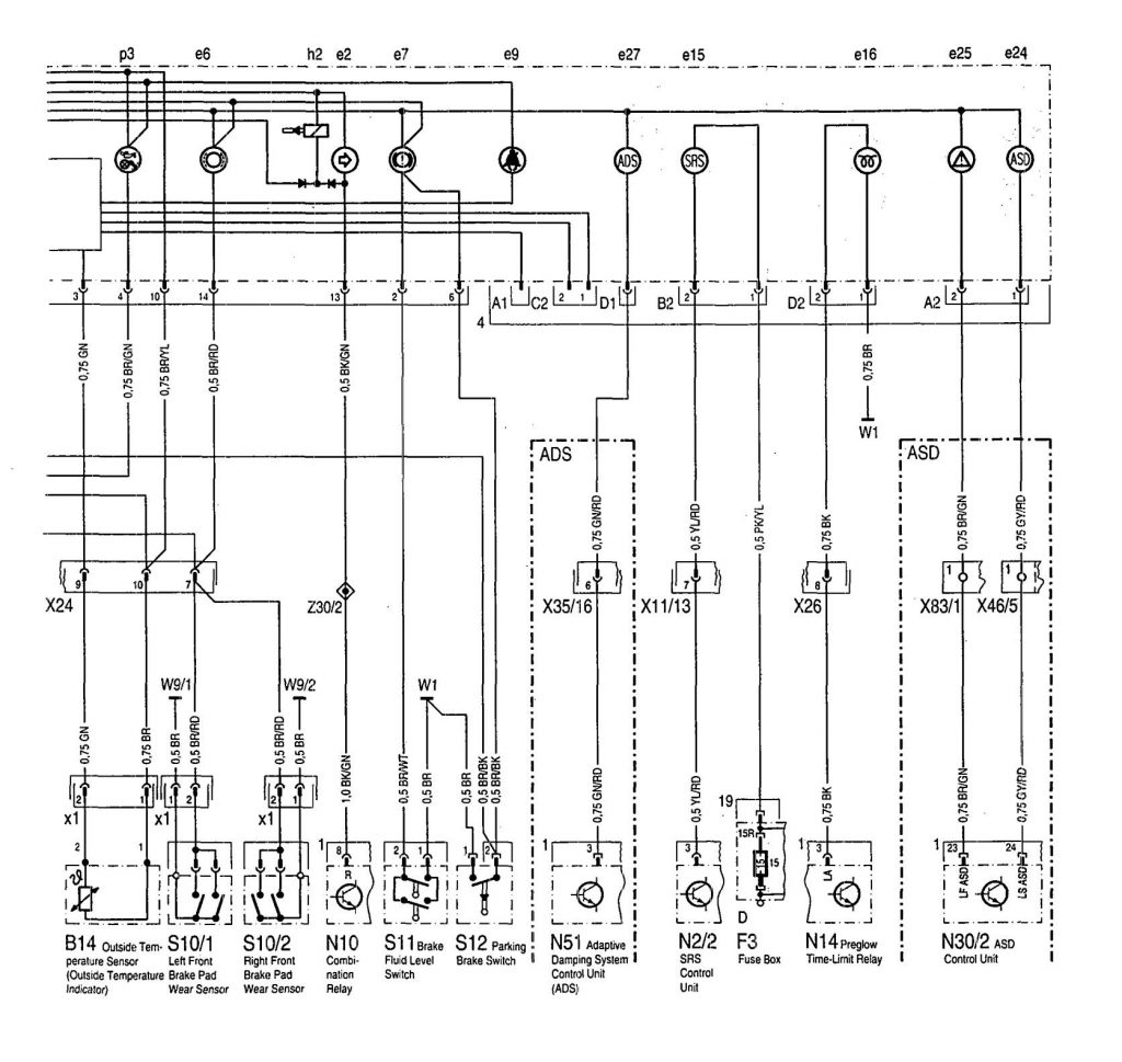 MercedesBenz 300SD (1992 1993) wiring diagrams instrumentation