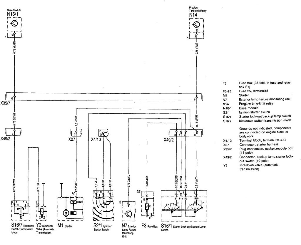 MercedesBenz 300SD (1992 1993) wiring diagrams transmission