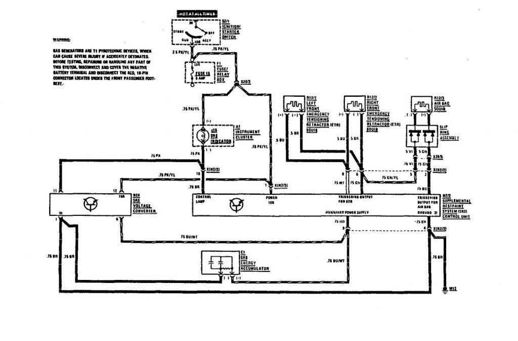 Mercedes-benz 420sel (1991) – Wiring Diagrams – Seat Belts 