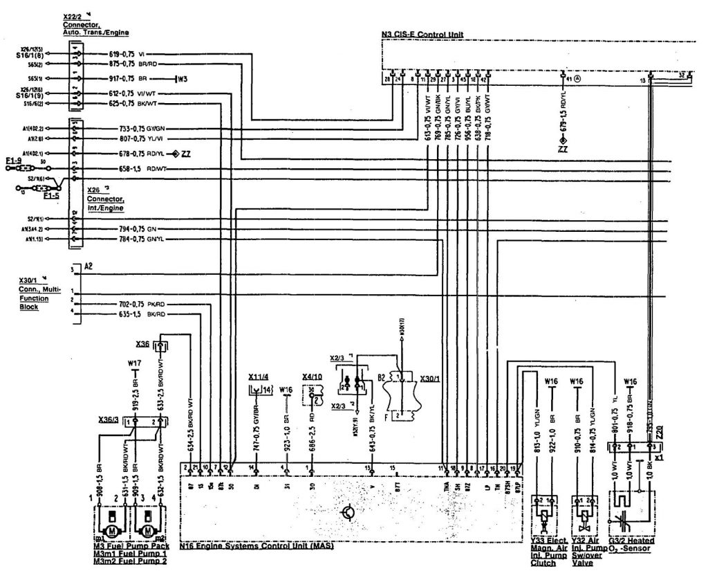 Mercedes-benz 500sl (1990 – 1993) – Wiring Diagrams – Fuel Controls 