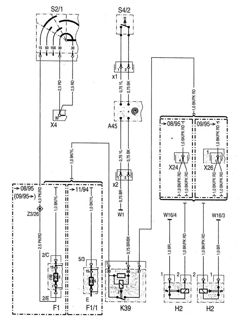 Mercedes-Benz C220 (1994 – 1996) – wiring diagrams – horn ...