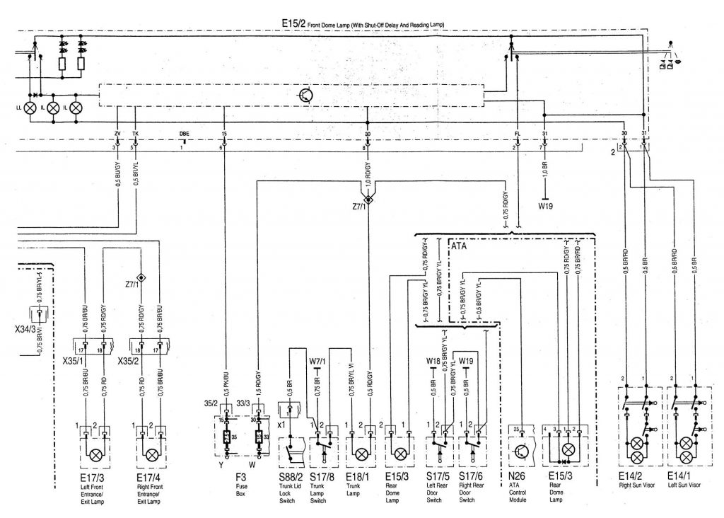 Mercedes-Benz C280 (1994 – 1997) – wiring diagrams – exterior lighting ...