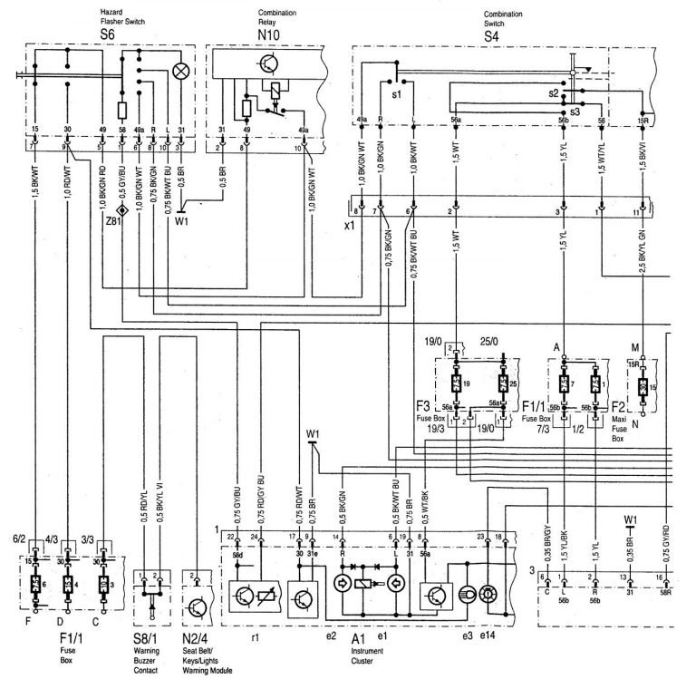 Mercedes-Benz C220 (1994 – 1996) – wiring diagrams – interior lighting ...