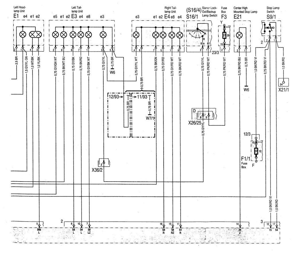 Mercedes-Benz C220 (1994 – 1996) – wiring diagrams – interior lighting ...