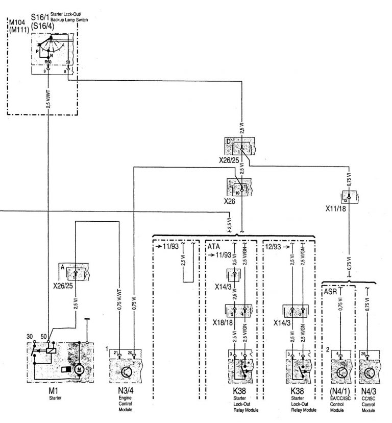 Mercedes-Benz C220 (1994 – 1996) – wiring diagrams – interior lighting ...