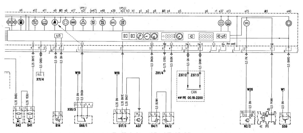 Mercedes-Benz C280 (1998) - wiring diagrams - instrumentation