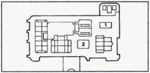 Geo Prizm – fuse box diagram – passenger side kick panel