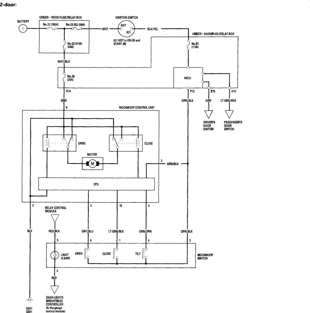 Honda Accord (2006) - wiring diagrams - sunroof - Carknowledge.info